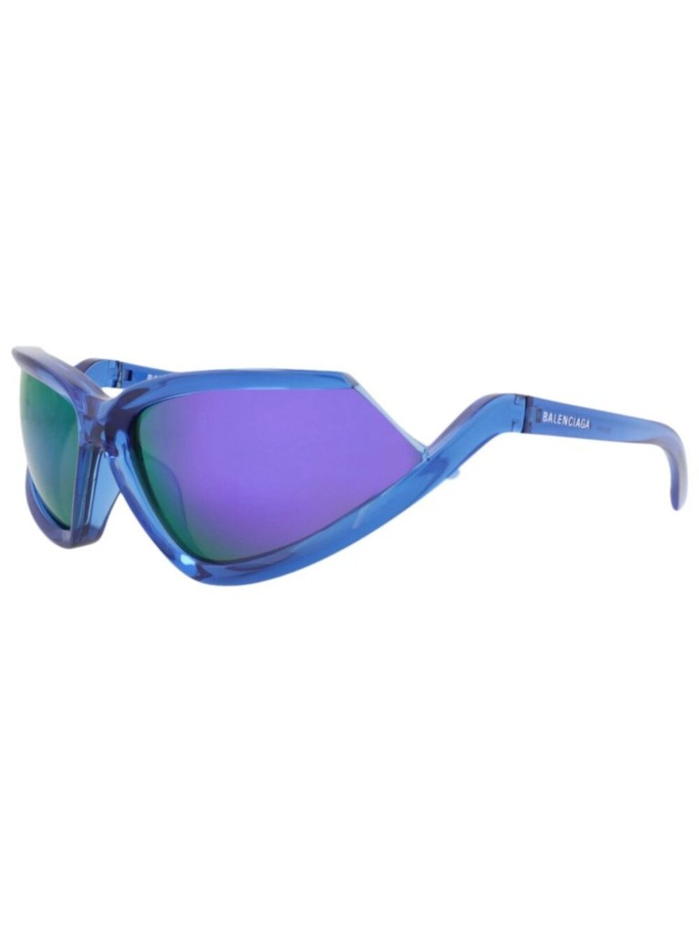 New Balenciaga Women's Sunglasses Shield Wrap Bio Injection Frame Unisex Blue